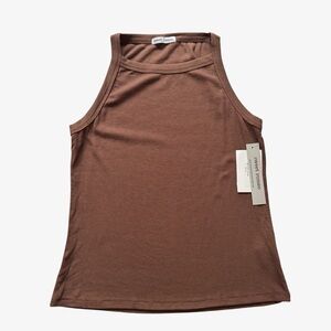 Sweet Romeo Women’s Ribbed Sleeveless Stretch Tank Top, Brown, Size XS, NWT